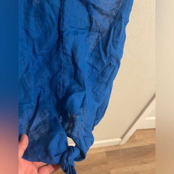 Inc royal blue linen‎ tank top blouse size Large - Picture 3 of 5